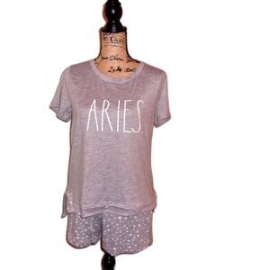 Rae Dunn Medium Aries Shorty Pajama Set